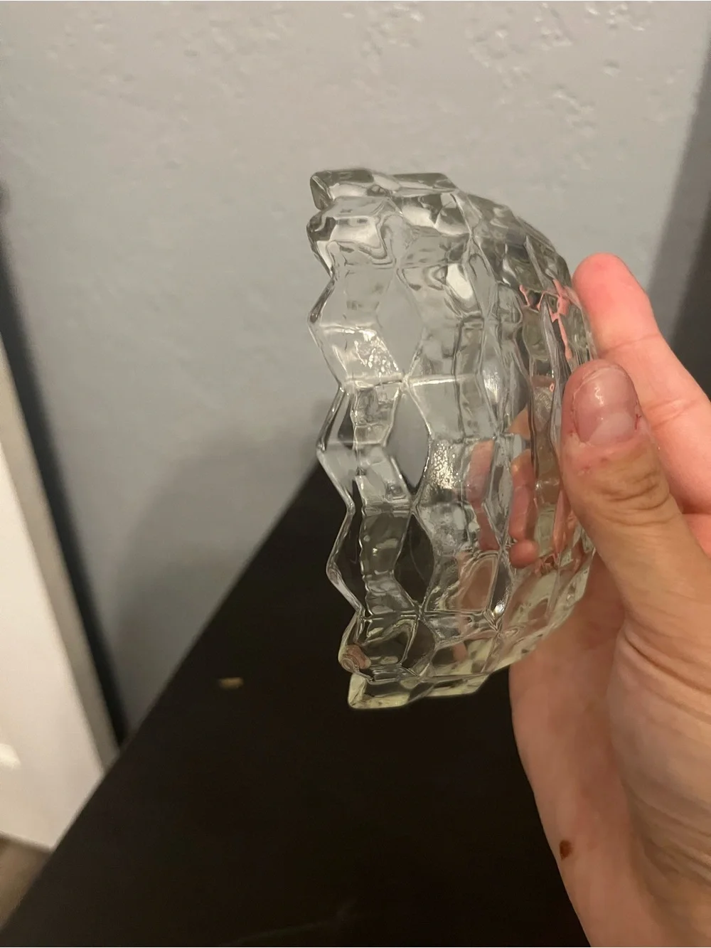 Homco cubist glass fairy lamp